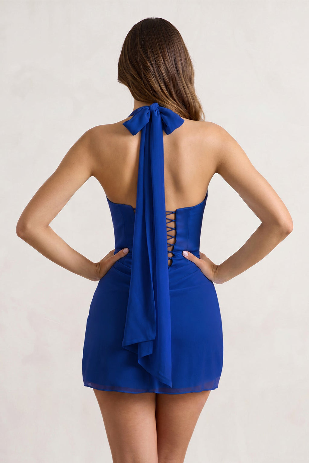 Yellow Halter Sheath Satin Chiffon Homecoming Dress